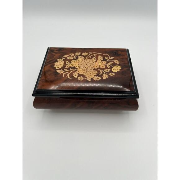 VTG Sorrento Italy Musical Jewel Box Inlay Pink Lining Edelweiss - Picture 7 of 7